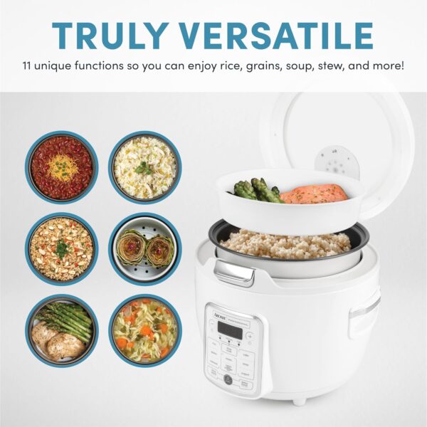 AROMA® Professional Digital Rice Cooker, 10-Cup (Uncooked) / 20-Cup (Cooked), Slow Cooker, Multicooker, Steamer, Oatmeal Cooker, Auto Keep Warm, Sauté-then-Simmer®, 4 Qt, White, ARC-1230W - Imagen 4