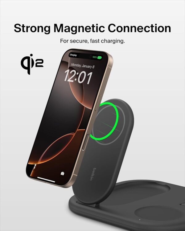 Belkin Cargador 3 en 1 MagSafe 15W Plegable para iPhone, Apple Watch y AirPods, Base Antideslizante | Amazon - Imagen 7