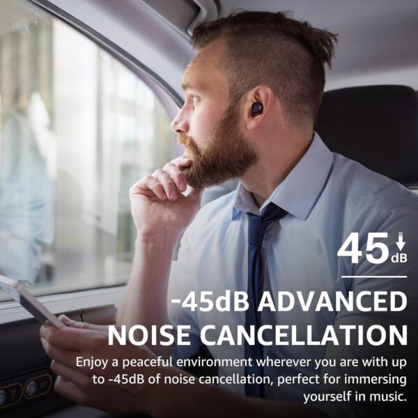 TOZO Audífonos Inalámbricos con Cancelación Activa de Ruido, 6 Micrófonos ENC, Bluetooth 5.3, Impermeables IPX8, Graves Potentes, 59H, LED Display y App EQ | Amazon - Imagen 4