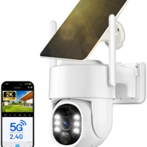 Cámara de Seguridad Solar Inalámbrica 5G con Visión Nocturna en Color, Detección AI y Giro 360° | Amazon