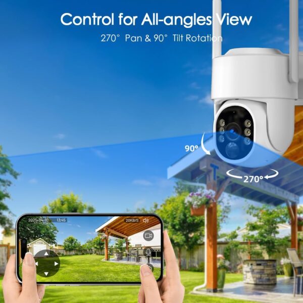 Cámara de Seguridad Solar Inalámbrica 5G con Visión Nocturna en Color, Detección AI y Giro 360° | Amazon - Imagen 6