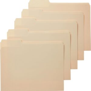 Amazon Basics 1/3-Cut Tab File Folders, Letter Size, Manila – Pack of 100