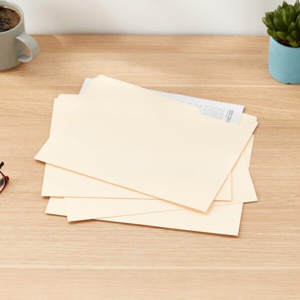 Amazon Basics 1/3-Cut Tab File Folders, Letter Size, Manila – Pack of 100 - Imagen 6