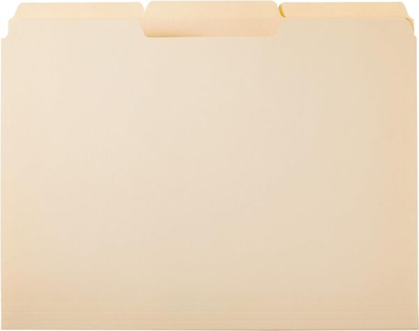 Amazon Basics 1/3-Cut Tab File Folders, Letter Size, Manila – Pack of 100 - Imagen 4