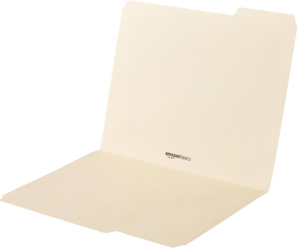 Amazon Basics 1/3-Cut Tab File Folders, Letter Size, Manila – Pack of 100 - Imagen 3