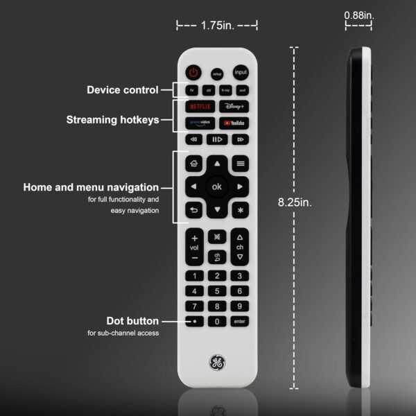 GE Control Remoto Universal Recargable – Compatible con Samsung, LG, Sony, Roku y más | Amazon - Imagen 2
