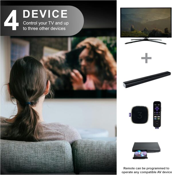 GE Control Remoto Universal Recargable – Compatible con Samsung, LG, Sony, Roku y más | Amazon - Imagen 4