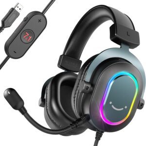 FIFINE Gaming Headset – Audífonos con micrófono y sonido envolvente 7.1 | Amazon