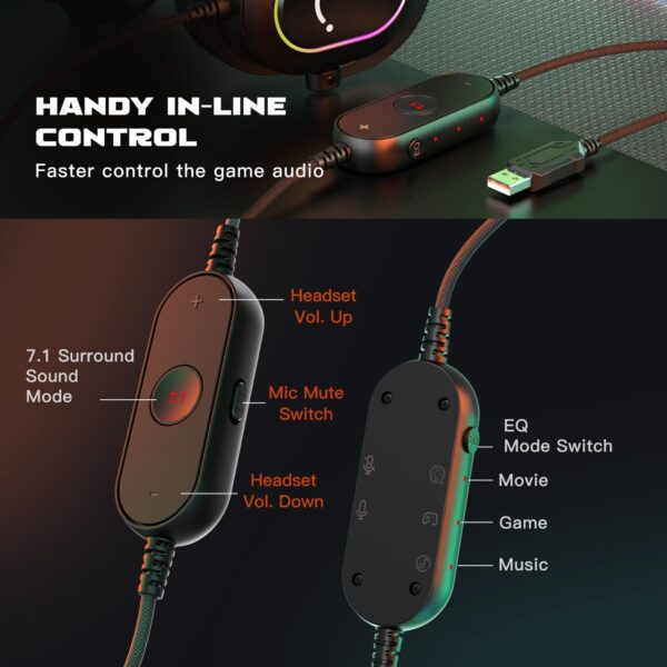 FIFINE Gaming Headset – Audífonos con micrófono y sonido envolvente 7.1 | Amazon - Imagen 8