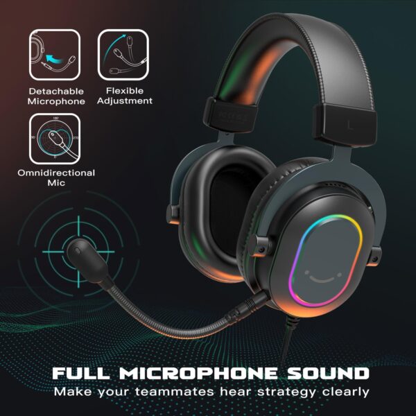 FIFINE Gaming Headset – Audífonos con micrófono y sonido envolvente 7.1 | Amazon - Imagen 7