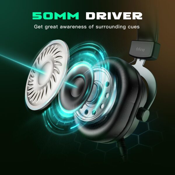 FIFINE Gaming Headset – Audífonos con micrófono y sonido envolvente 7.1 | Amazon - Imagen 4