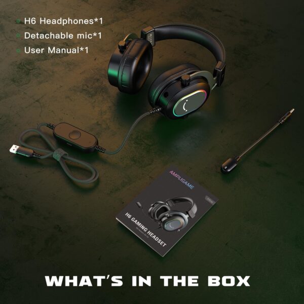 FIFINE Gaming Headset – Audífonos con micrófono y sonido envolvente 7.1 | Amazon - Imagen 2