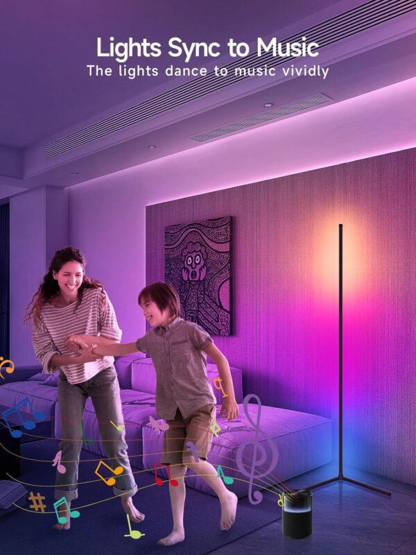 Lámpara de Esquina RGB LED con Control App, Sincronización Musical y 16 Millones de Colores | Amazon - Imagen 6