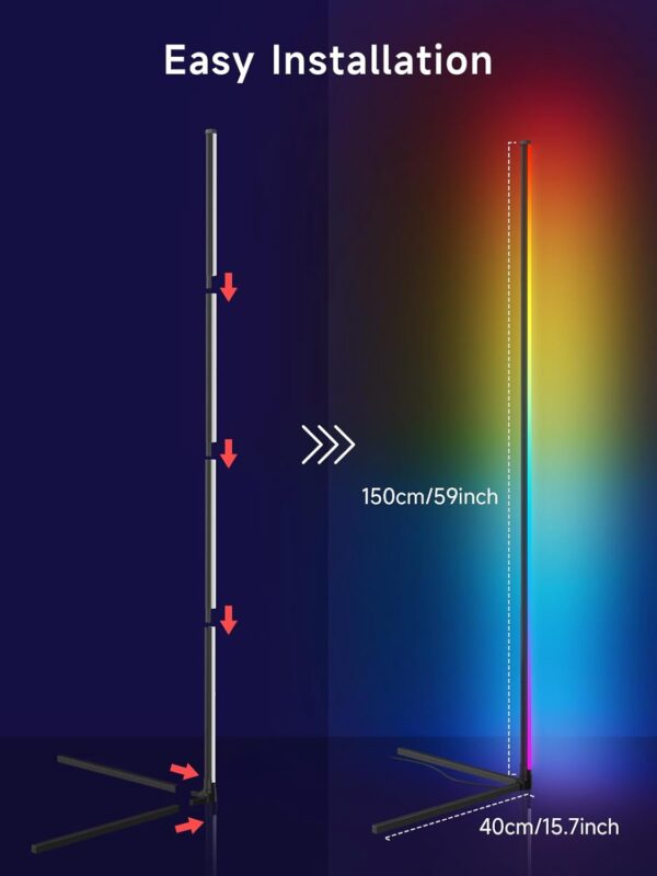 Lámpara de Esquina RGB LED con Control App, Sincronización Musical y 16 Millones de Colores | Amazon - Imagen 3