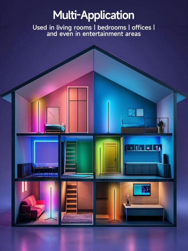 Lámpara de Esquina RGB LED con Control App, Sincronización Musical y 16 Millones de Colores | Amazon - Imagen 2