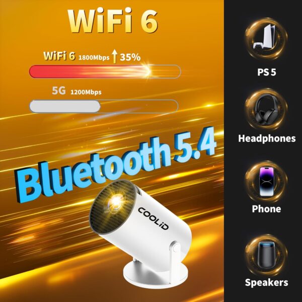 Mini Proyector – Soporta 4K/1080P, WiFi6, Bluetooth y rotación 270° | Amazon - Imagen 4