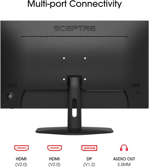 Sceptre New 27-inch Gaming Monitor 100Hz 1ms DisplayPort HDMI x2 100% sRGB AMD FreeSync Build-in Speakers, Eye Care Frameless Machine Black 2024 (E275W-FW100T) - Imagen 3