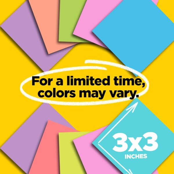 Post-it Super Sticky Notes, 3 x 3 in., 24 Pads, Supernova Neons Collection - Imagen 10
