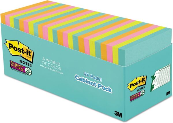 Post-it Super Sticky Notes, 3 x 3 in., 24 Pads, Supernova Neons Collection - Imagen 8