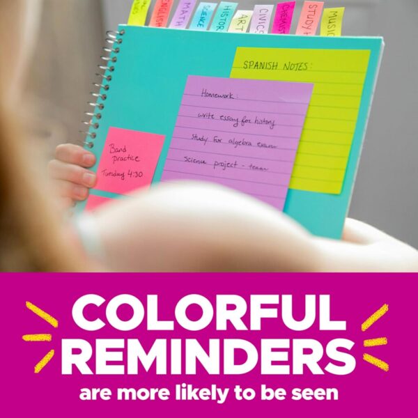 Post-it Super Sticky Notes, 3 x 3 in., 24 Pads, Supernova Neons Collection - Imagen 6
