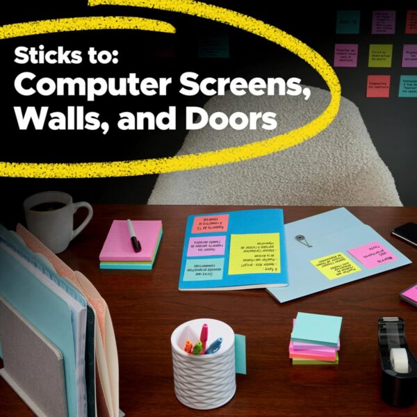 Post-it Super Sticky Notes, 3 x 3 in., 24 Pads, Supernova Neons Collection - Imagen 5