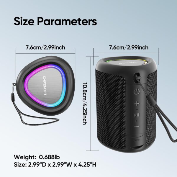 Portable Bluetooth Speaker – Altavoz inalámbrico con luces y sonido potente | Amazon - Imagen 2
