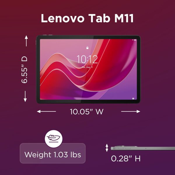 Lenovo Tab M11 Tablet 11” Helio G88, 4GB RAM, 128GB SSD, Batería 10h y Funda Folio | Amazon - Imagen 8