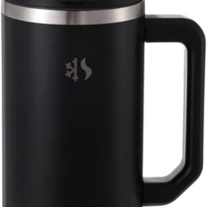 40 oz Tumbler with Handle and Straw, Dual Feature Lid, Vacuum Insulated Stainless Steel, Includes Silicone Boot & Cleaning Brush