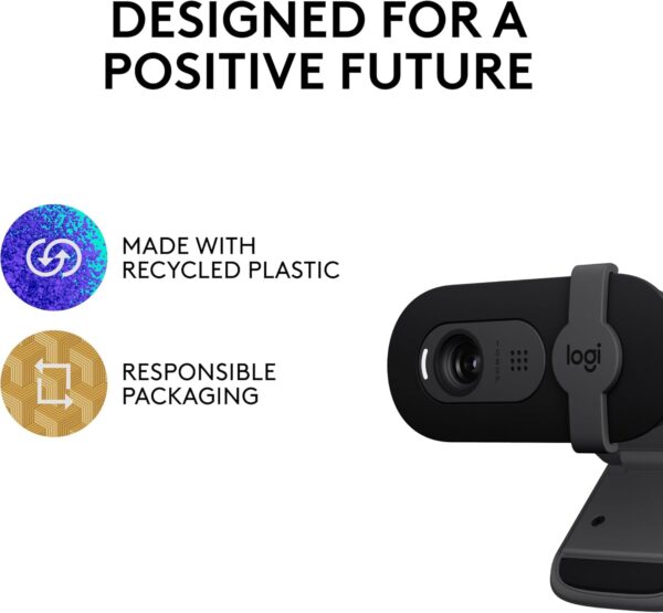 Logitech Brio 101 Webcam Full HD 1080p con Micrófono, Tapa de Privacidad y USB-A | Amazon - Imagen 2