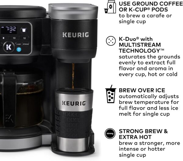 Keurig K-Duo Cafetera Hot & Iced con MultiStream, 72oz, Carafe y Single Serve | Amazon - Imagen 13