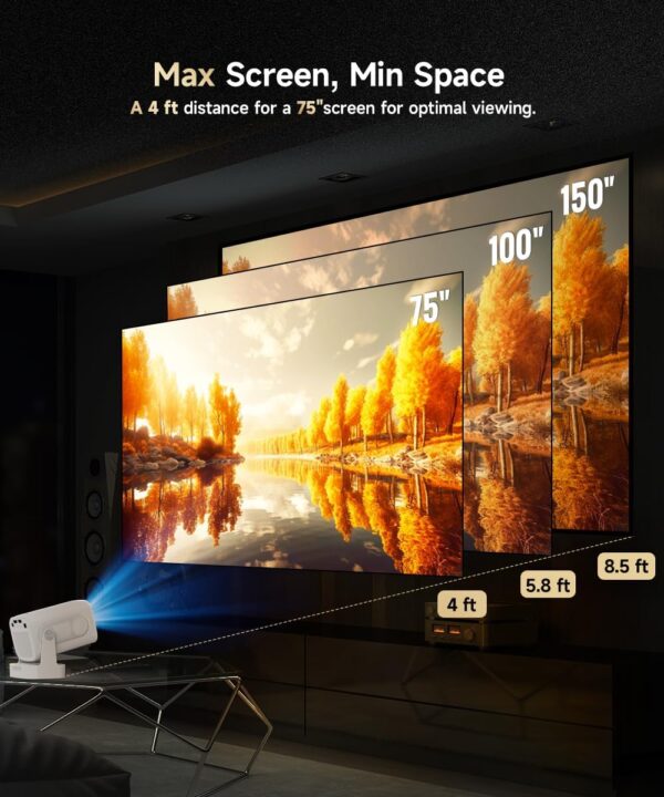 Mini Proyector Portátil WiFi 4K – Cine en casa, compatible con iOS, Android y HDMI - Imagen 5